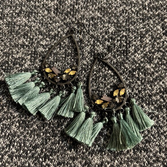 Anthropologie Green & Black Earrings - Picture 2 of 2